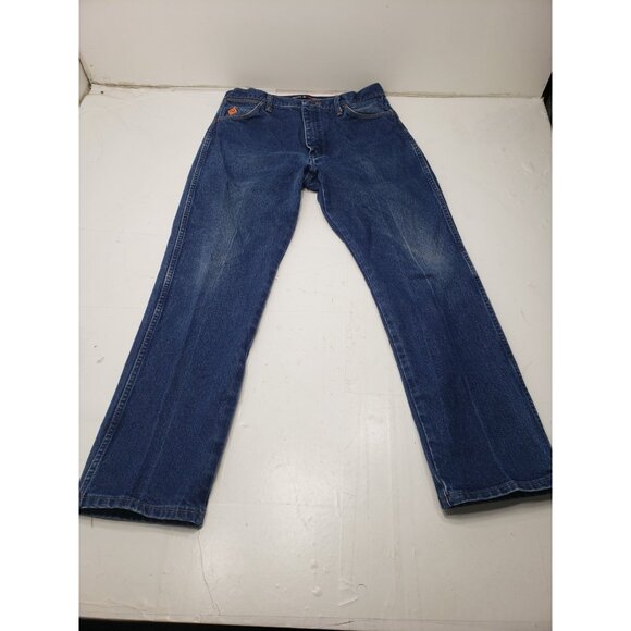 Wrangler 13 Original Flame Resistant Blue Denim Jeans 36x32 Pre Owned - Picture 1 of 12